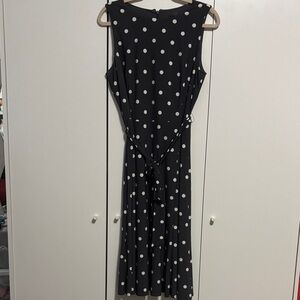 Anne Klein Black and White Polka Dot Midi Dress